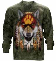 Native Wolf Spirit Long Sleeve T-Shirt