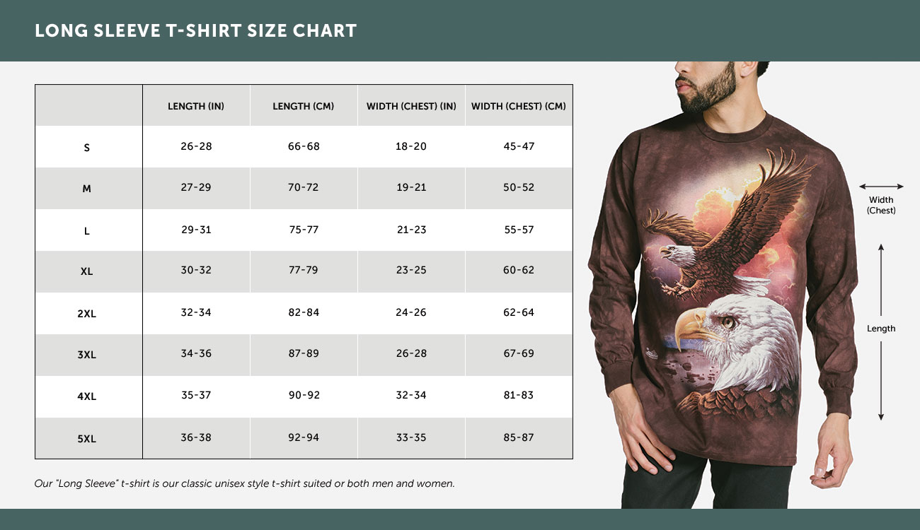 The Mountain Shirt Size Chart