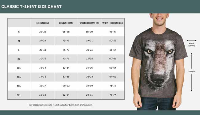 Classic T-Shirt Size Chart
